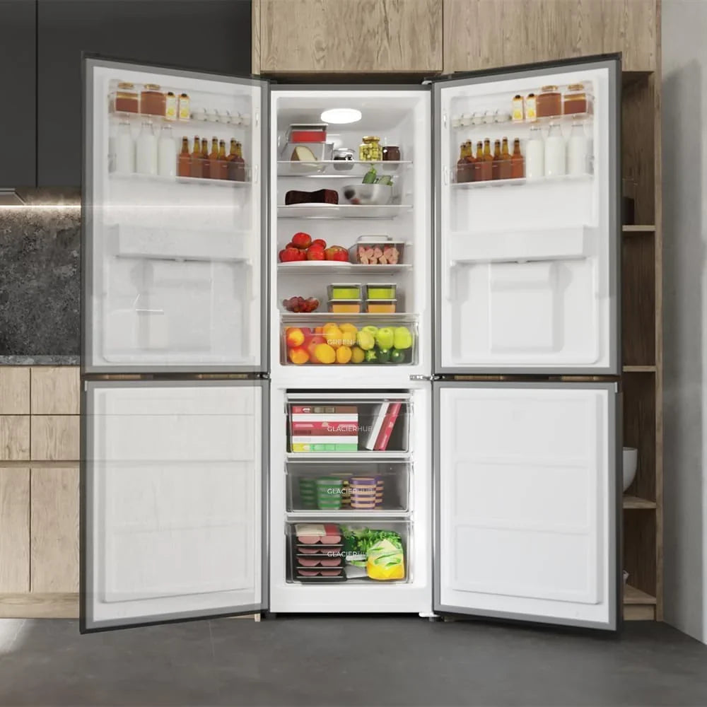 2026 Cecotec Frigorífico Combi 2 Puertas con dispensador de agua Bolero CoolMarket Combi 296 DF WD Dark E. 296L, 60cm de ancho, Funciones FastCooling, FastFreezing y DeFrost, LED interior, Dark Inox