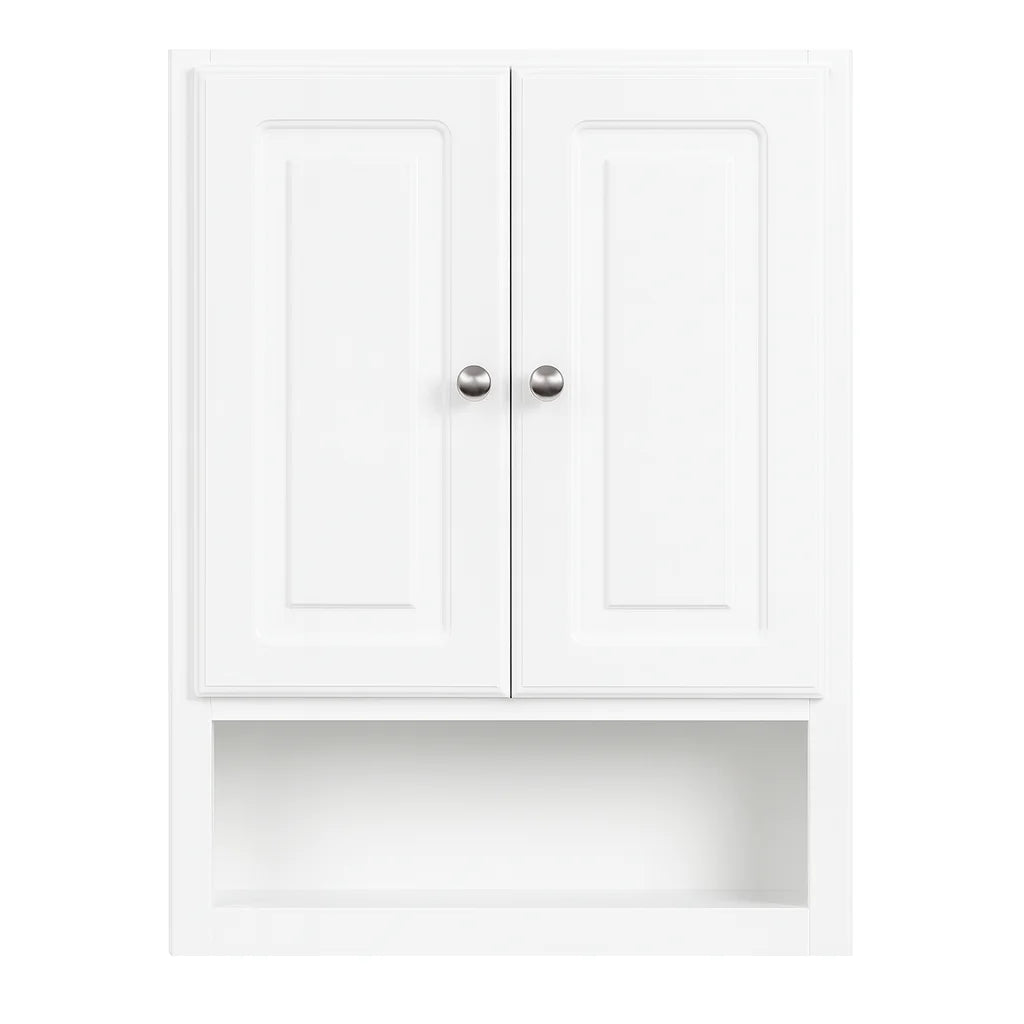 2026 Design House Concord Wood 2-Door Bath Wall Mount Storage Cabinet (21 x 7 x 30), White