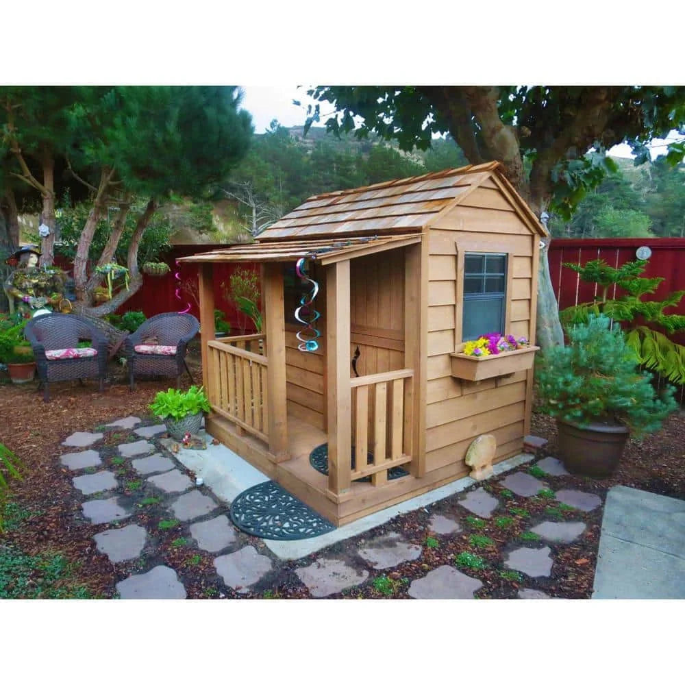 2026 Outdoor Living Today Little Squirt 6 ft. Cedar Playhouse with Windows and Dutch Door