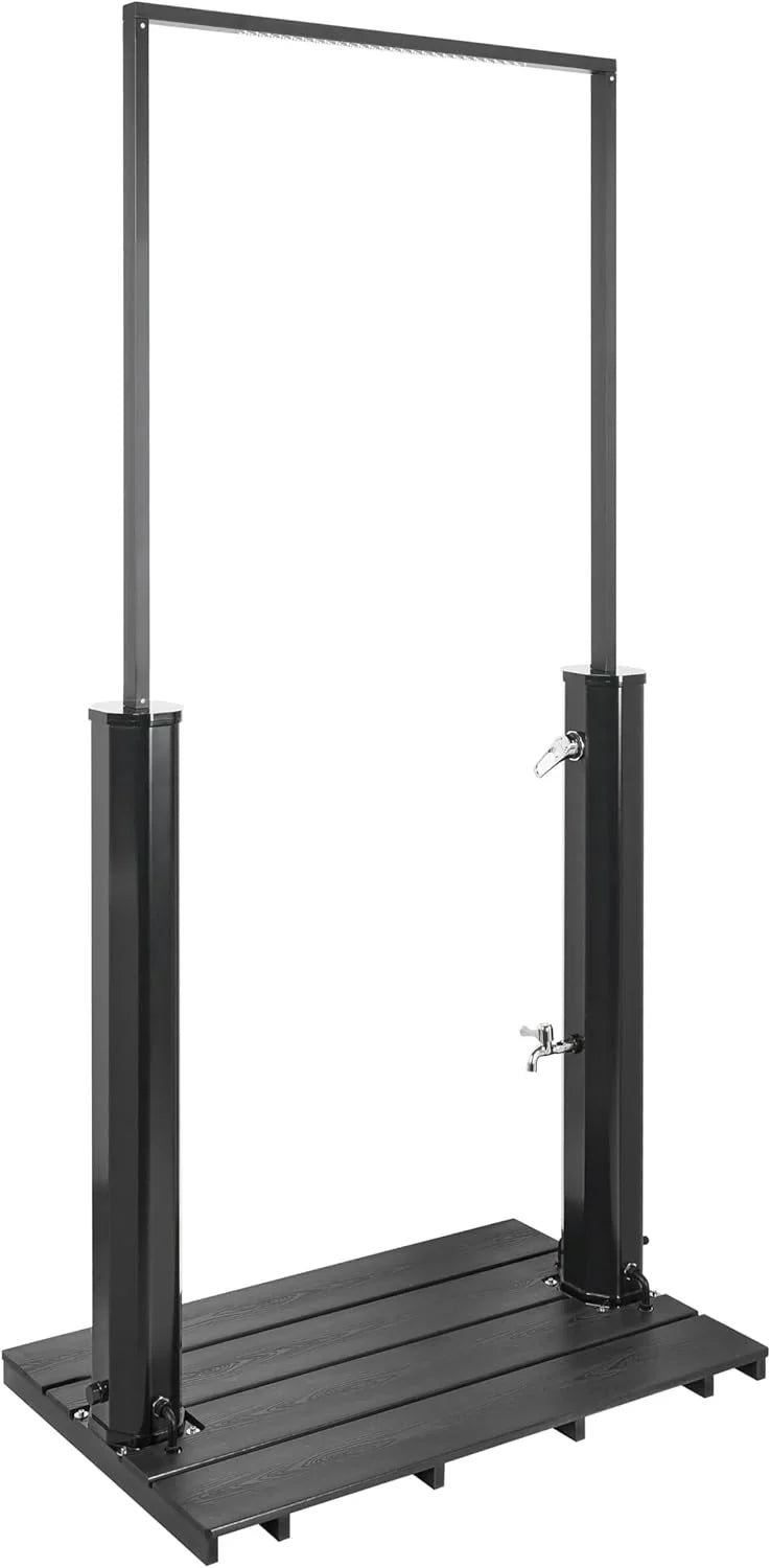 2026 Beliani Ducha Solar Independiente de Exterior Cortina de Lluvia de PVC Negro Maracaibo