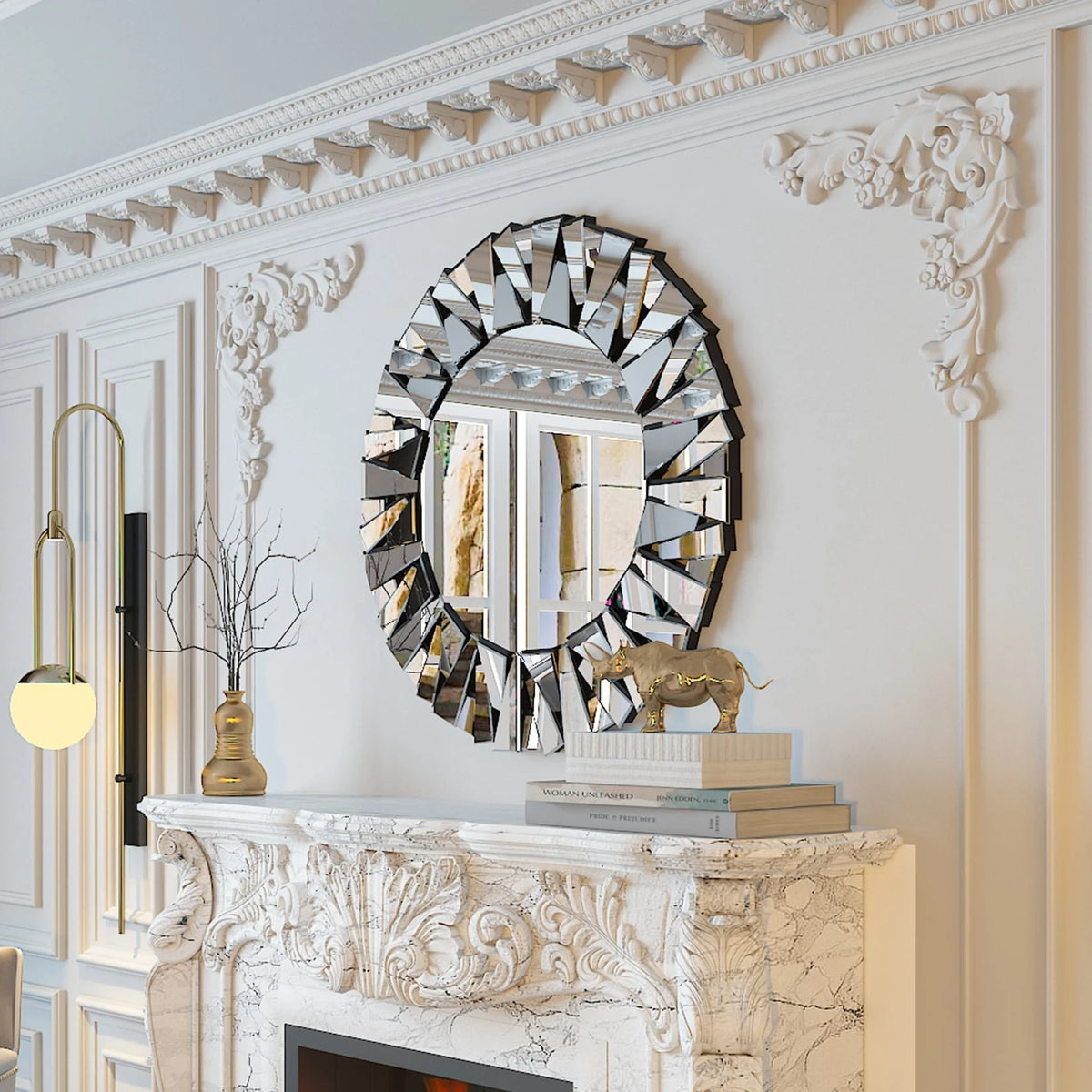 2026 32 Inch Round Decorative Wall Mirror, Glass Accent Mirror for Home Decor
