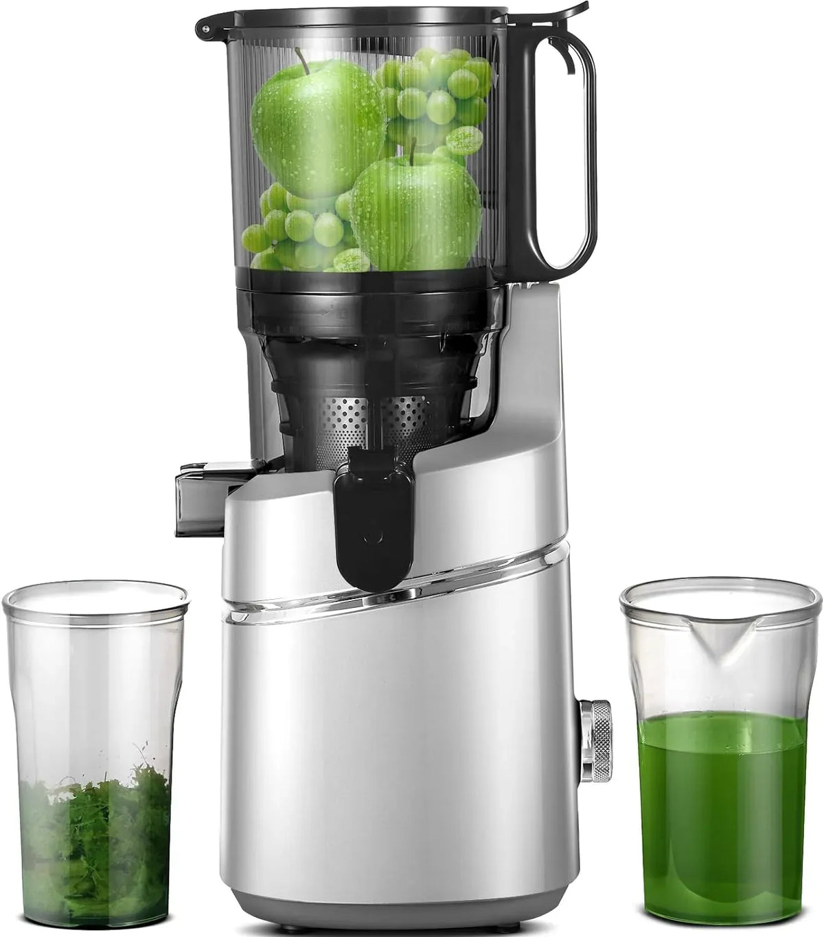 2026 Juicer Machines, 5.3-INCH Self-feeding Masticating Juicer Fit Whole Fruits & Vegetables, Cold Press Electric Juicer Machines with High Juice…
