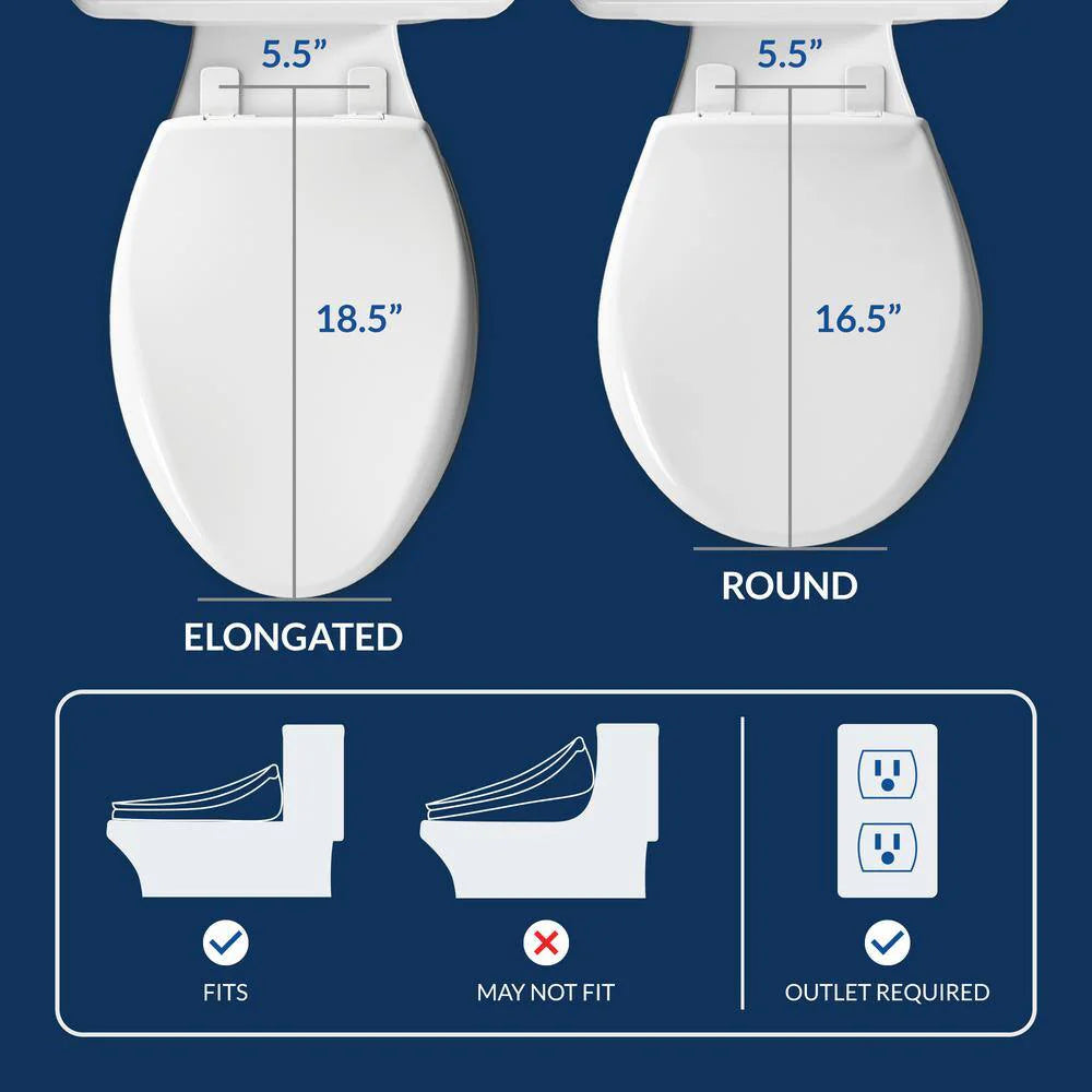 2026 USPA 6800 Luxury Electric Bidet Seat for Elongated Toilets in White USPA6800-E