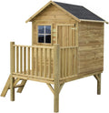 Casita de juegos infantil de jardín 2026 – Casita de juegos exterior para niños – Fabricada en madera de pino cepillada impregnada – Casita de juegos de jardín original y única – Tipo de madera: Pino cepillado