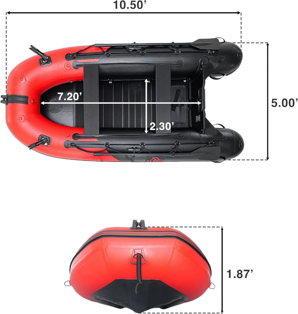 2026 Inflatable Boat | Yacht Dinghy Tender Raft | Multi Person Fishing Boat | Aluminum Floor Oars | Fishing Rod Holders | Heavy-duty Pvc | 2024…