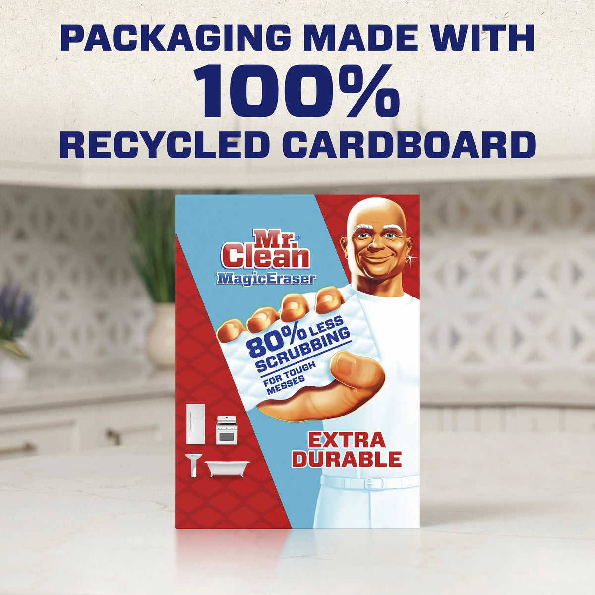 2026 Mr. Clean Magic Eraser Extra Durable, Cleaning Pad with Durafoam, 4 Ct