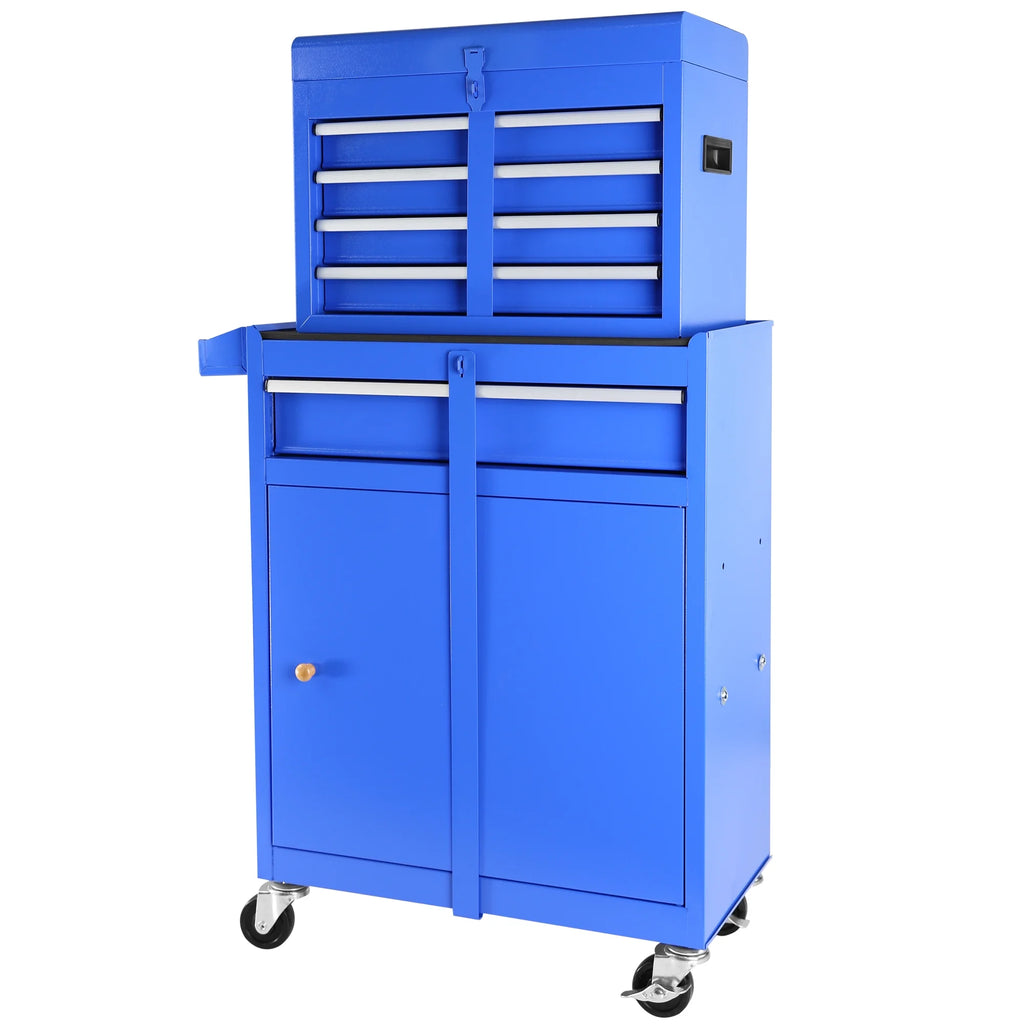 2026 DUOSONG 5-Drawer Rolling Tool Chest, High Capacity Tool Storage Cabinet W/Lockable Wheels, Adjustable Shelf & Anti-Slip Liner, Detachable Tool Box Organizer, Rolling Tool Cabinet Blue Steel Tools &