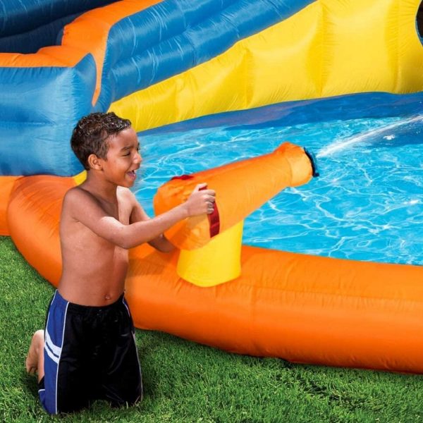 2026 BANZAI Pipeline Twist Kids Inflatable Outdoor Backyard Water Pool Aqua Splash Park and Slides