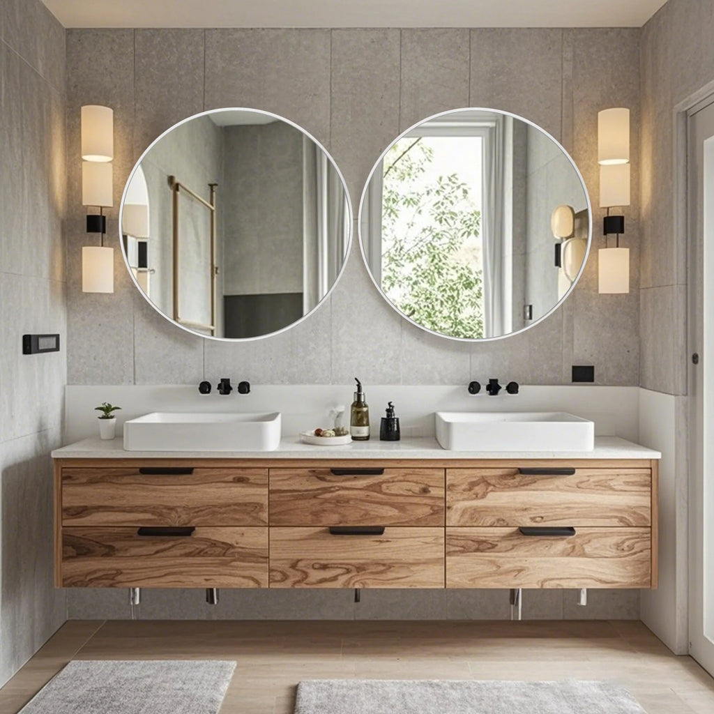 2026 Modern Round Bathroom Vanity Mirror, Wall Mounted Circular Mirror for Bathroom, Bedroom and Home Decor