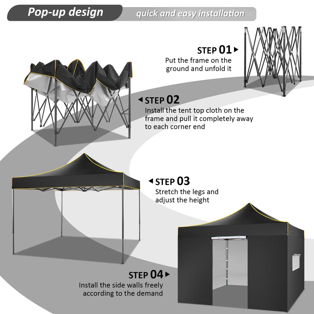 2026 SANOPY 10'x10' Pop up Canopy Tent Anti-UV Waterproof Outdoor Gazebo Instant Party Wedding Backyard Canopy Tent Shade Shelter for Backyard, Patio, Parties,Khaki