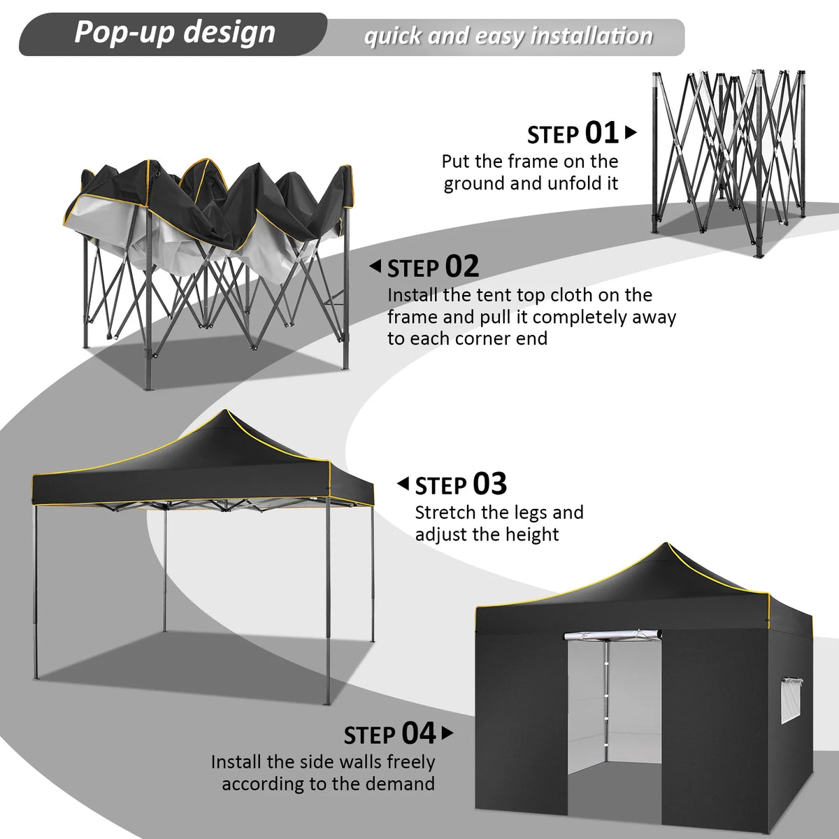 2026 SANOPY 10'x10' Pop up Canopy Tent Anti-UV Waterproof Outdoor Gazebo Instant Party Wedding Backyard Canopy Tent Shade Shelter for Backyard, Patio, Parties,Khaki