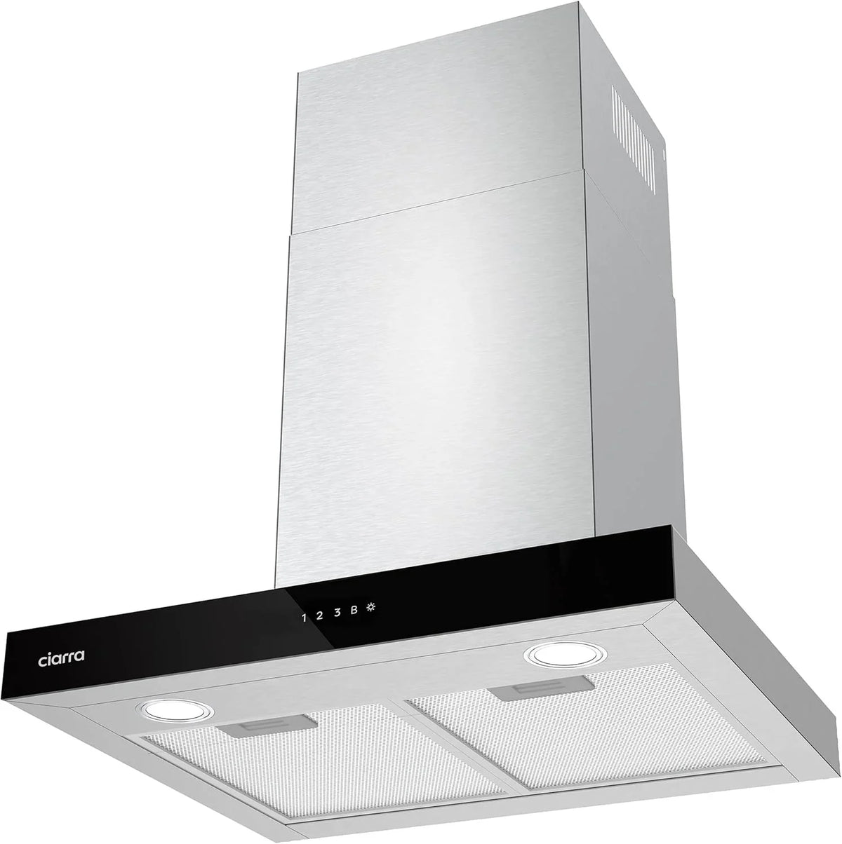 2026 Ciarra CBCS6102 Campanas Extractora 60cm 650 m³/h – Control Táctil y Wifi – 4 Velocidades – Evacuación al Exterior y Recirculación Interna por Filtro de Carbón CBCF003 – Acero Inoxidable