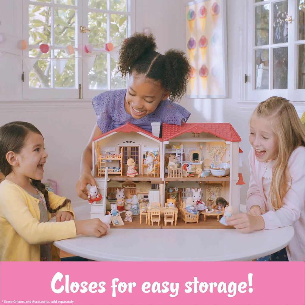 2026 Calico Critters Red Roof Country Home, Dollhouse Playset with Figures, Furniture and Accessories