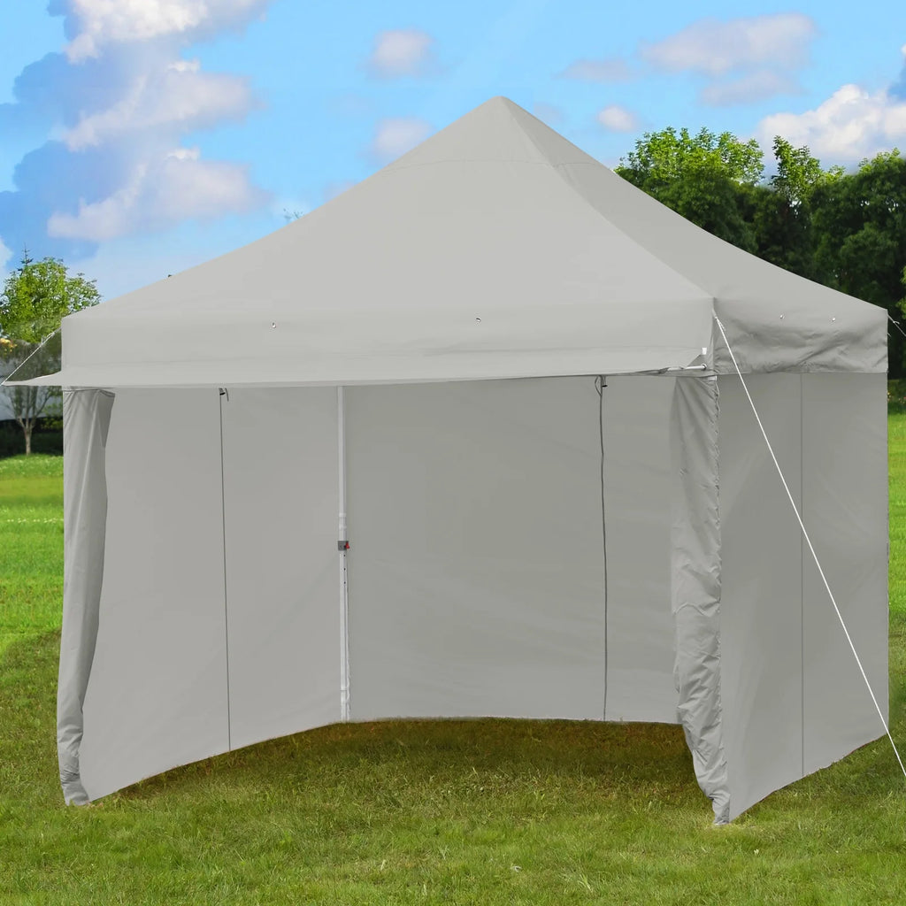 2026 Patiojoy 10x10ft Pop up Tent, 4 Height Adjustment Folding Camping Tent with Awning Blue