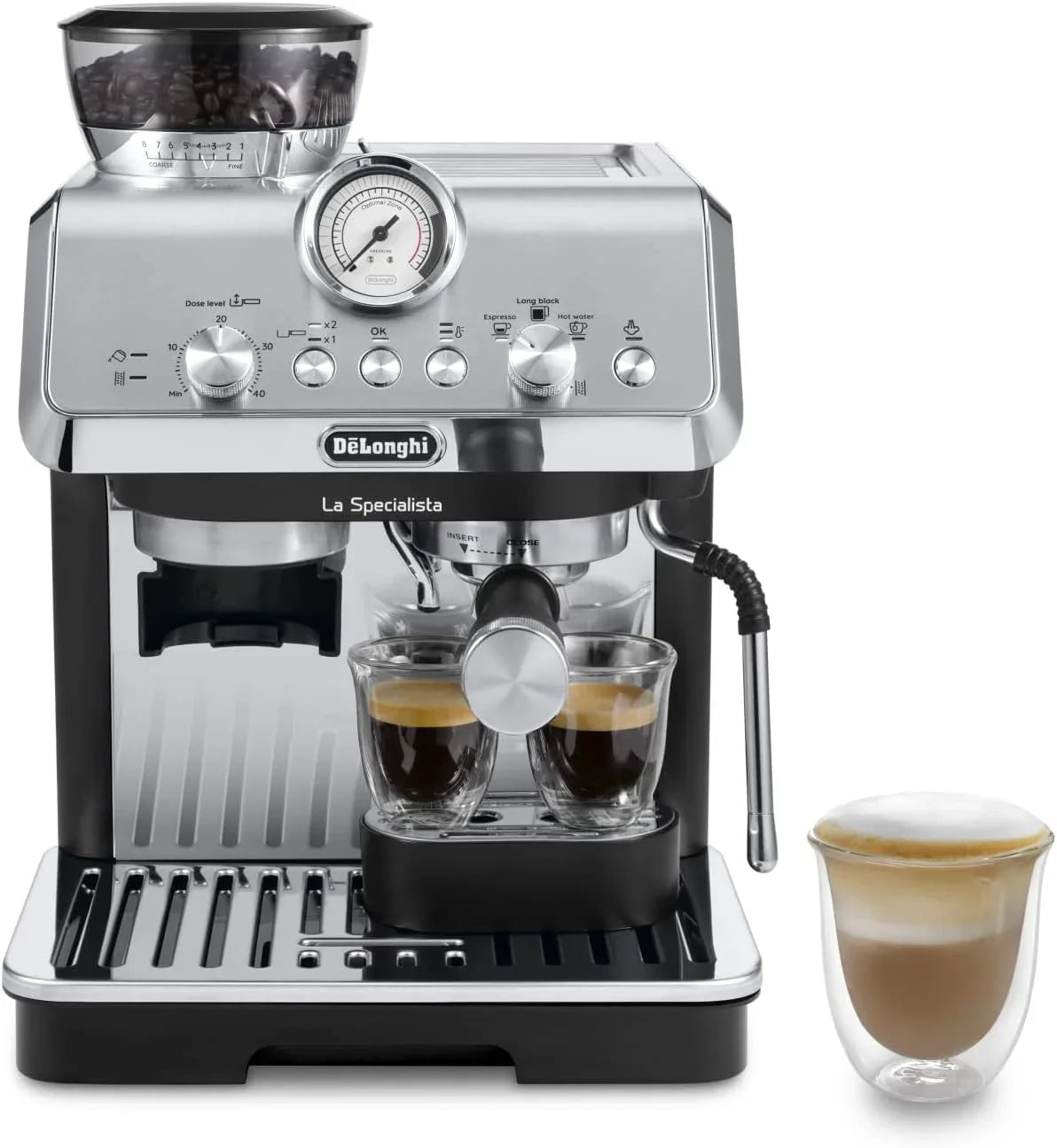 2026 Perfetto La Specialista Arte, Máquina de Café Espresso y Cappuccino con Bomba, Máquina de Café en Grano, 3 Recetas Predefinidas, 8 Ajustes de Molienda, EC9155.MB, Metal/Negro