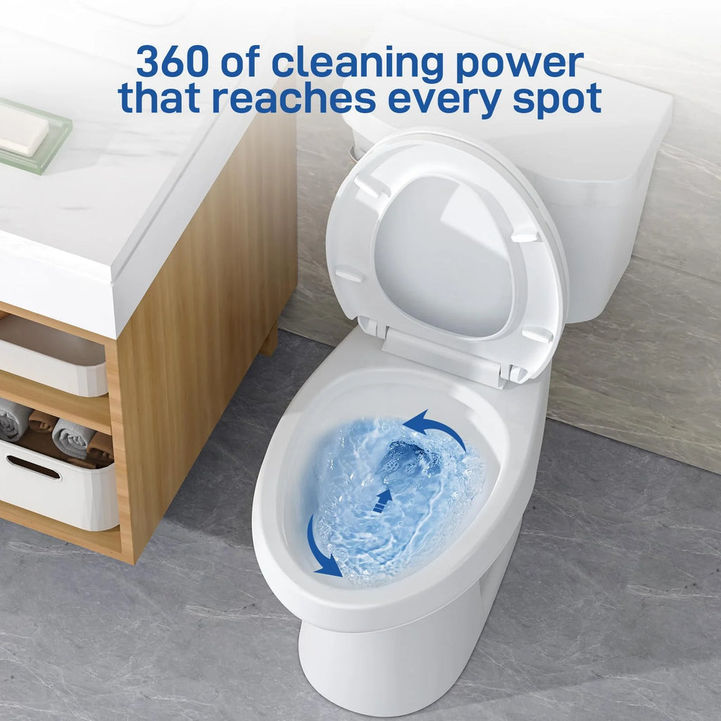 2026 21Toilet, Elongated Toilets for Bathrooms, Two-Piece Toilet with Soft Close Seat, 1.28 Siphonic Flush Toilet with Universal Height ADA Cotton White