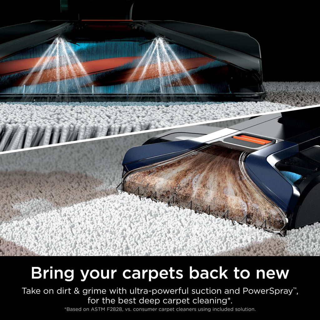 2026 Shark CarpetXpert with StainStriker, Upright Carpet, Area Rug & Upholstery Cleaner for Pets, Built-in Spot & Stain Eliminator, Deep Cleaning & Tough Stain Removal, Carpet Shampooer, Navy, New,EX200