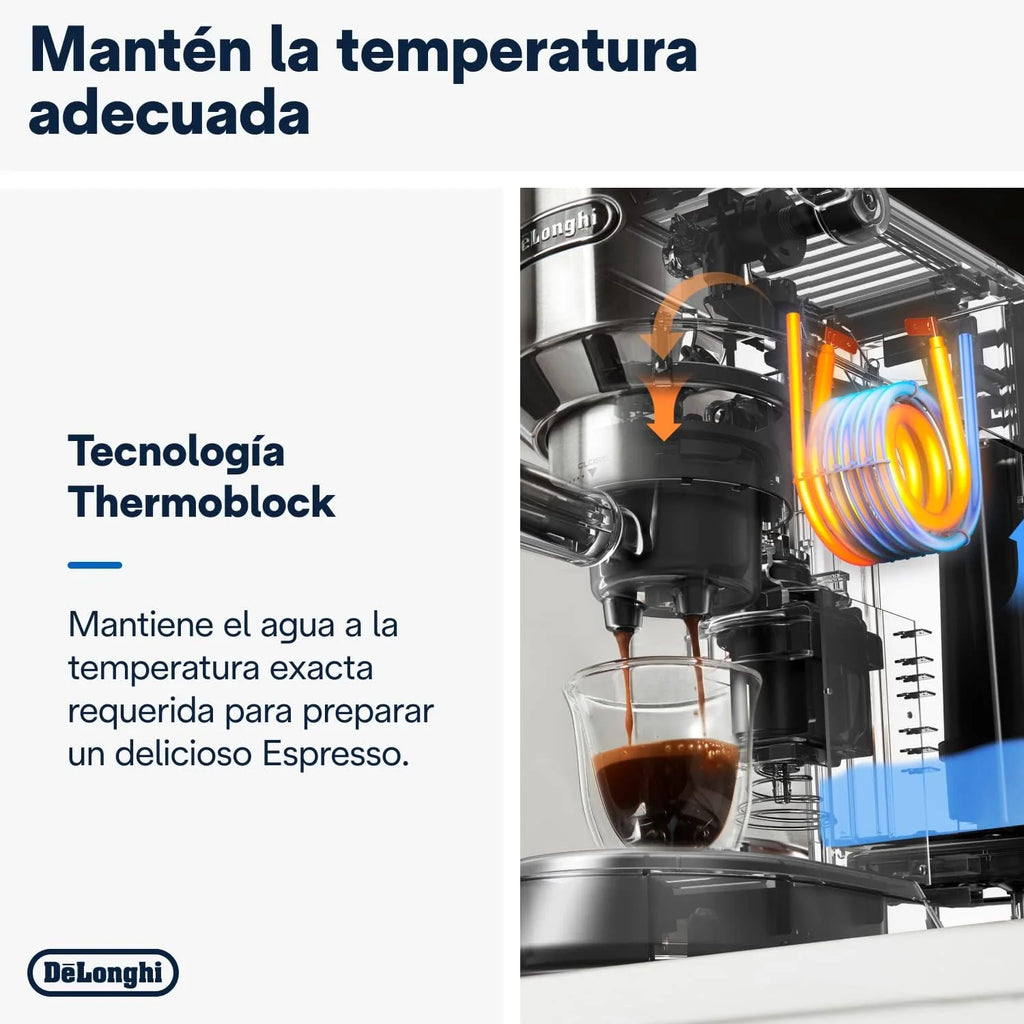 De'Longhi Dedica – Cafetera de Bomba de Acero Inoxidable para Café Molido o Monodosis, Espresso y Capuchino, Depósito de 1.3 Litros, Sistema Antigoteo, Modelo EC685.M, Color Metal 2026
