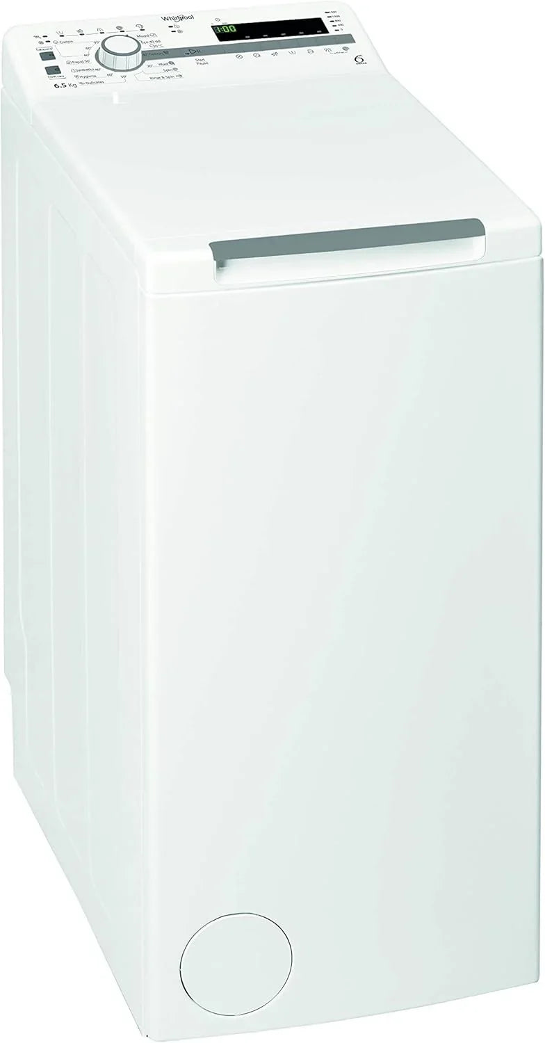 2026 Whirlpool – Lavadora carga superior 6.5 kg TDLR 65230SS EU/N blanco, 1200 rpm, tecnología 6th sense y freshcare, motor universal, eficiencia NEL D