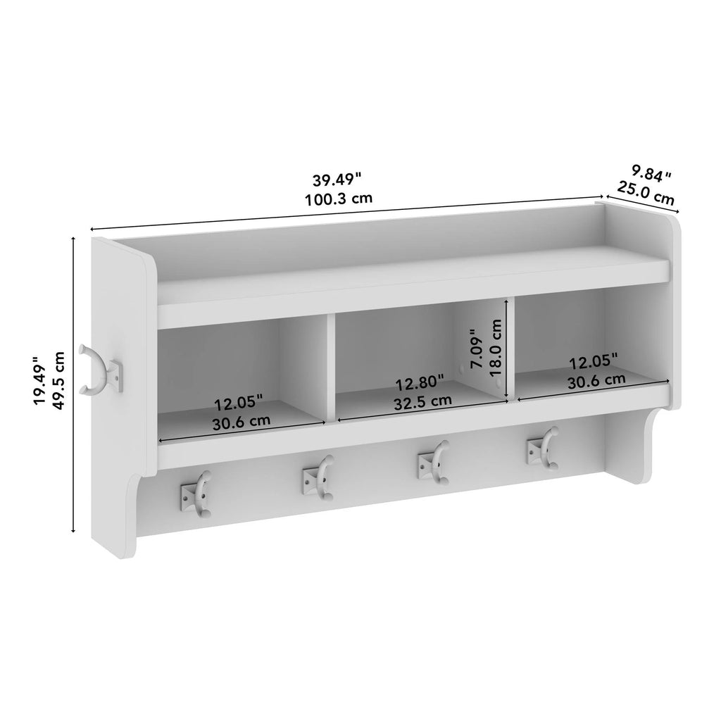 2026 40 Inch Wall Mounted Coat Rack with Shelf, Wooden Entryway Storage and Hanging Organizer