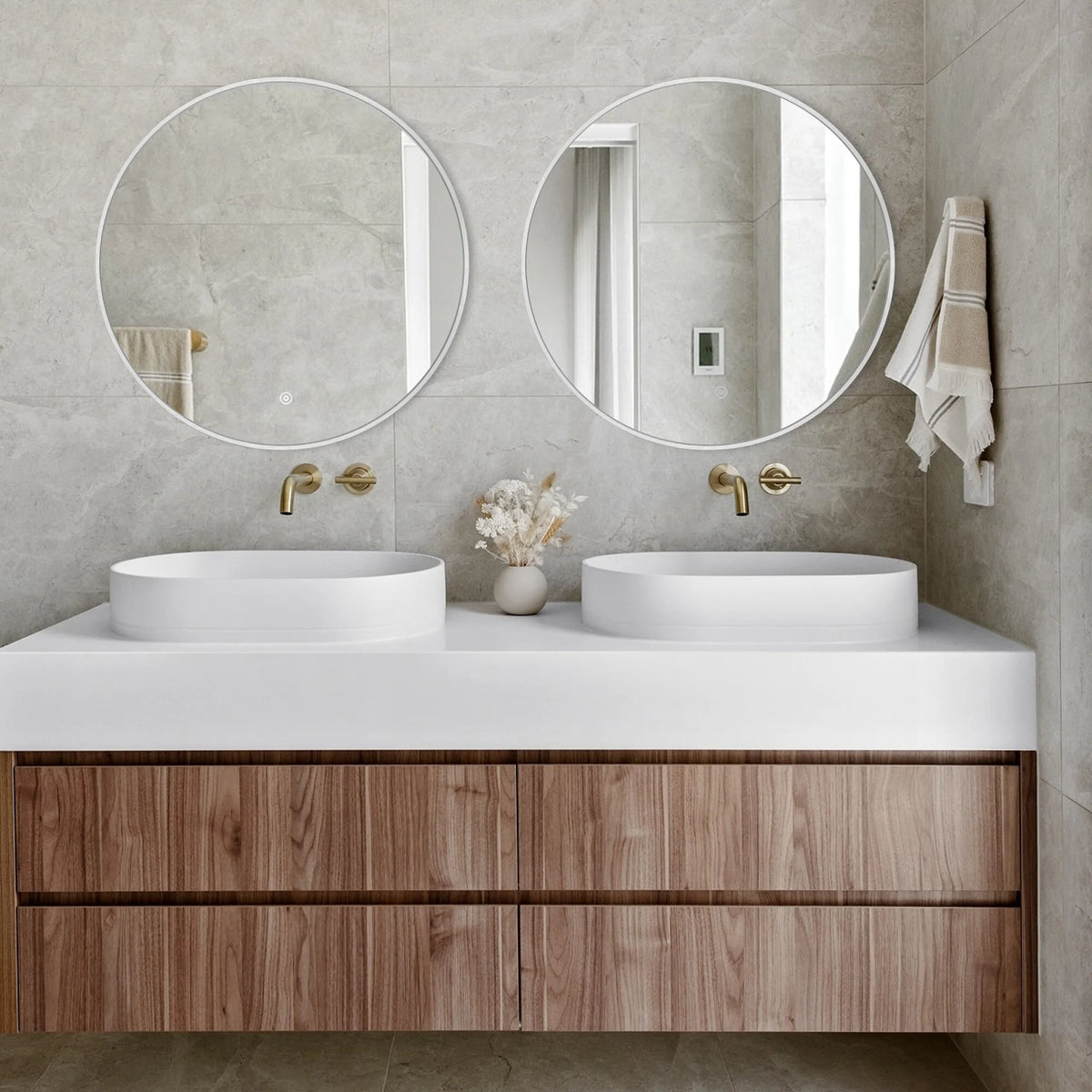 2026 Modern Round Bathroom Vanity Mirror, Wall Mounted Circular Mirror for Bathroom, Bedroom and Home Decor