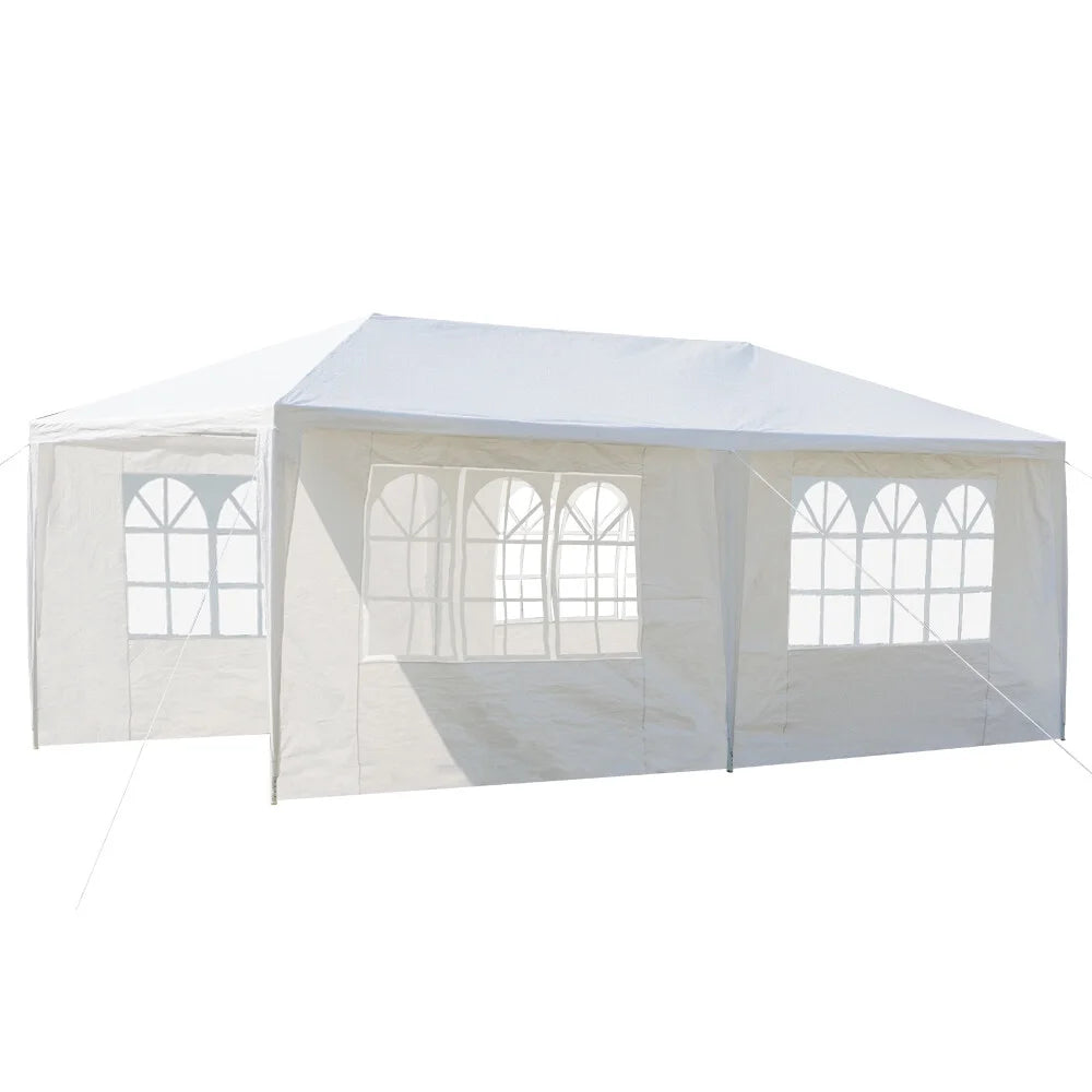 2026 10'X20' Outdoor Party Tent with 4 Removable Sidewalls, Waterproof Canopy Patio Wedding Gazebo, White