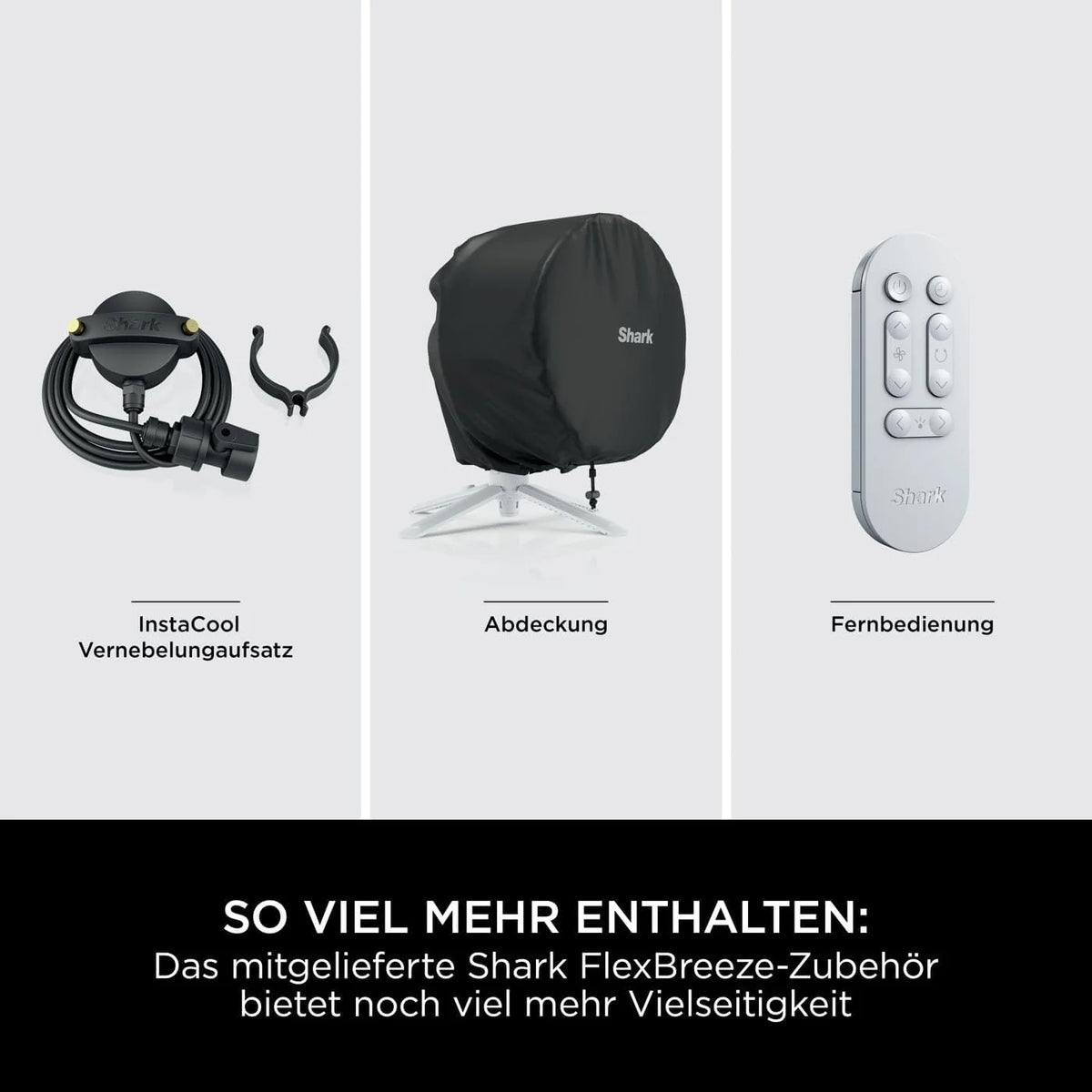 Ventilador Shark FlexBreeze 2026, ventilador híbrido silencioso (con cable e inalámbrico), portátil, para uso en interiores y exteriores, resistente a los rayos UV y al agua, ultra potente, ultra silencioso, blanco FA220EU