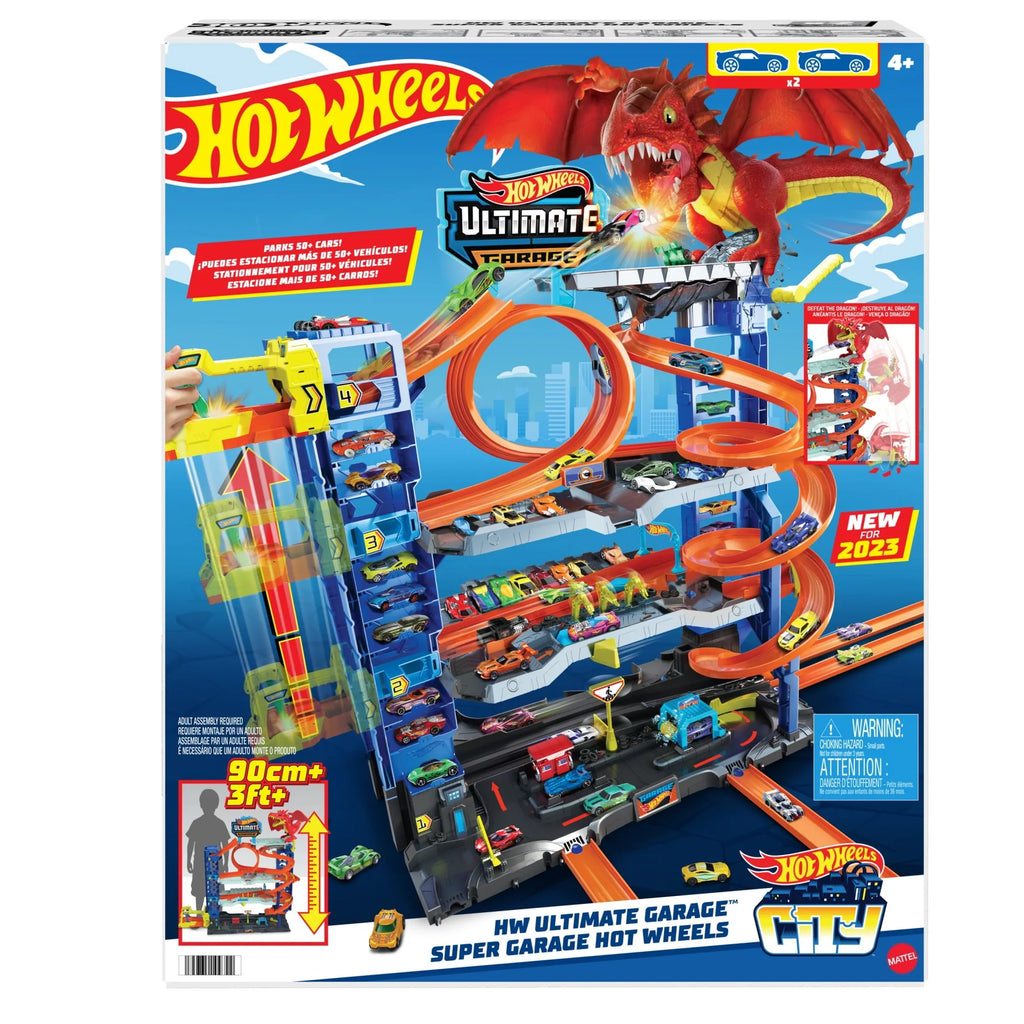 2026 Hot Wheels City Ultimate Garage Playset with 2 Die-Cast Cars, Storage for 50+ Cars Child Age 4-8