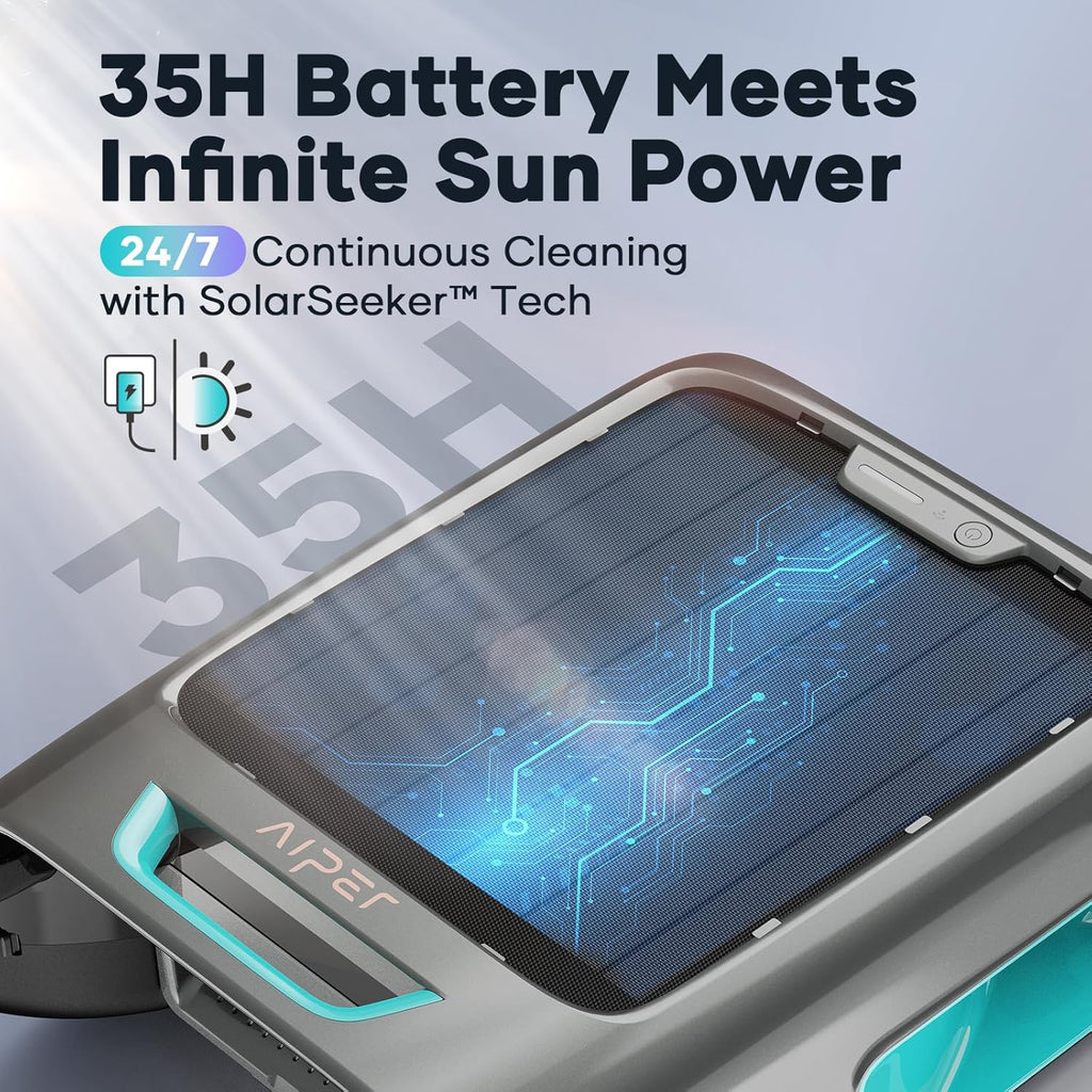 2026 Solar Pool Skimmer with App Support, 24/7 Cleaning, Dual Charging Modes, Smart Obstacle Avoidance, Ideal for All Swimming Pool Types