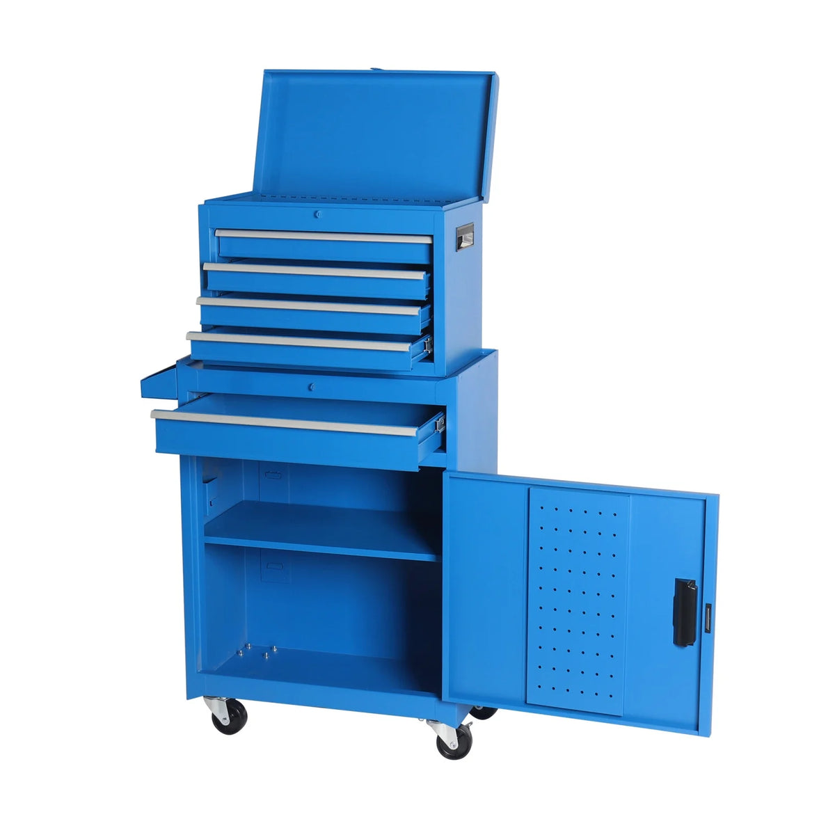 2026 5-Drawer Rolling Tool Chest, 2 in 1 Detachable Tool Box with Lockable Wheels, Adjustable Shelf, and Liner for Garage and Workshop Storage (Yellow)