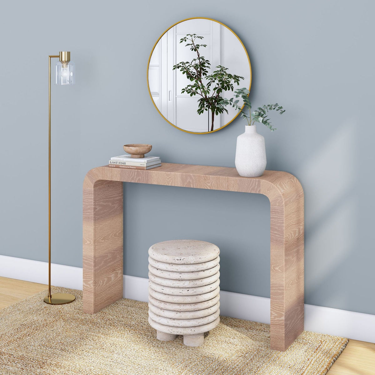 Wood Entryway Hall Table