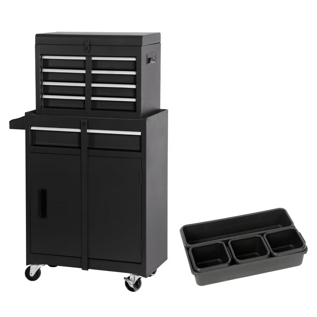 2026 5-Drawer Rolling Tool Chest, 2 in 1 Detachable Tool Box with Lockable Wheels, Adjustable Shelf, and Liner for Garage and Workshop Storage (Yellow)