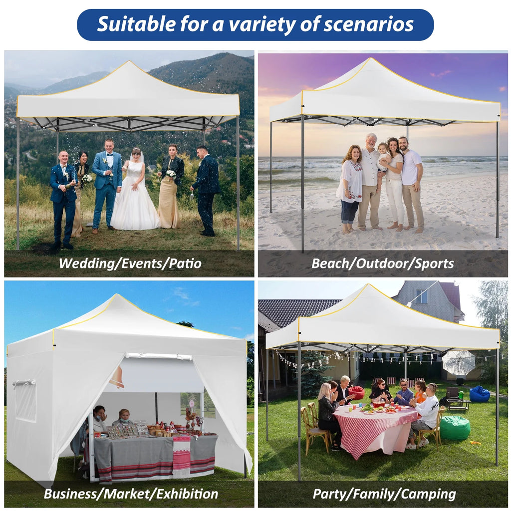 2026 SANOPY 10'x10' Pop up Canopy Tent Anti-UV Waterproof Outdoor Gazebo Instant Party Wedding Backyard Canopy Tent Shade Shelter for Backyard, Patio, Parties,Khaki