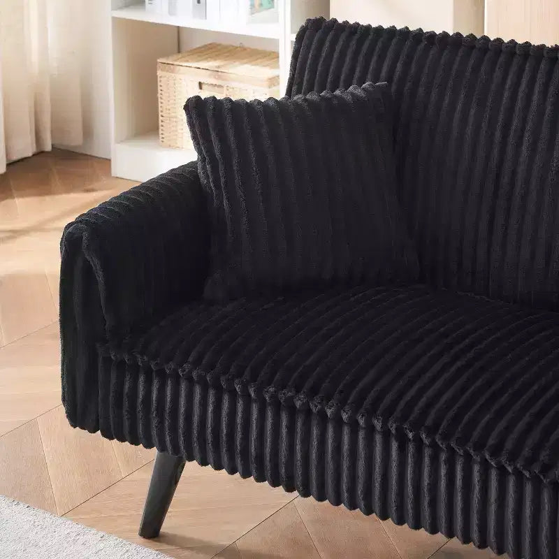2026 Sofá cama de dos plazas convertible – Pana, respaldo ajustable y portavasos, 182,9 cm
