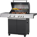 Barbacoa de gas Tarrington House Paxton 4 de 1 quemador, acero/acero inoxidable, tapa con termómetro, mesa auxiliar, ruedas, color negro. 2026