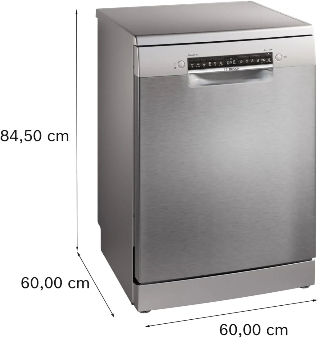 2026 Bosch – Lavavajillas Libre Instalación, 60 cm, Serie 4, Home Connect, Motor EcoSilence, Acero, SMS4EMI06E