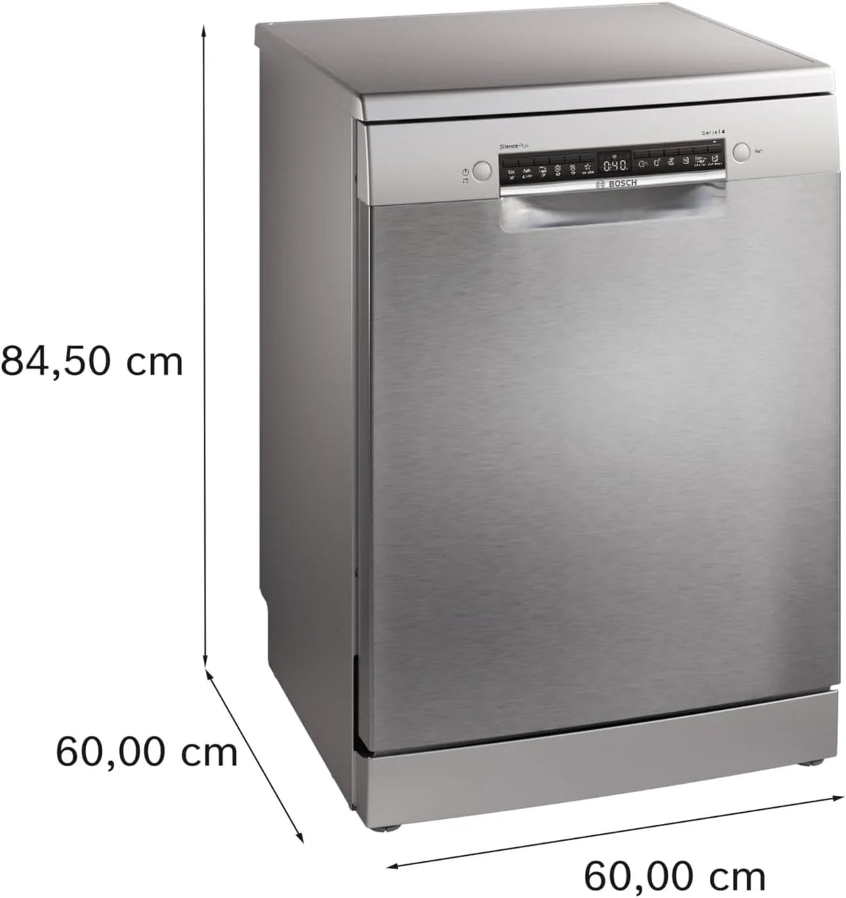 2026 Bosch – Lavavajillas Libre Instalación, 60 cm, Serie 4, Home Connect, Motor EcoSilence, Acero, SMS4EMI06E