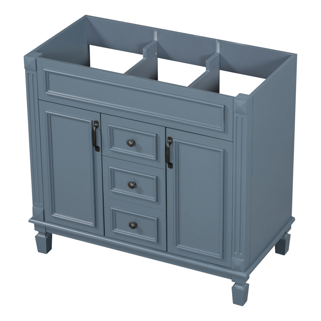 2026 Modern Bathroom Furniture Set, 36" Bathroom Vanity with Top Sink, 35" Wall Mounted Bathroom Storage Cabinet, Mirror Cabinet with 6 Shelves, Storage Cabinet with 2 Doors and 2 Drawers, Grey
