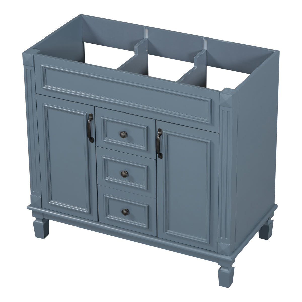 2026 Modern Bathroom Furniture Set, 36" Bathroom Vanity with Top Sink, 35" Wall Mounted Bathroom Storage Cabinet, Mirror Cabinet with 6 Shelves, Storage Cabinet with 2 Doors and 2 Drawers, Grey