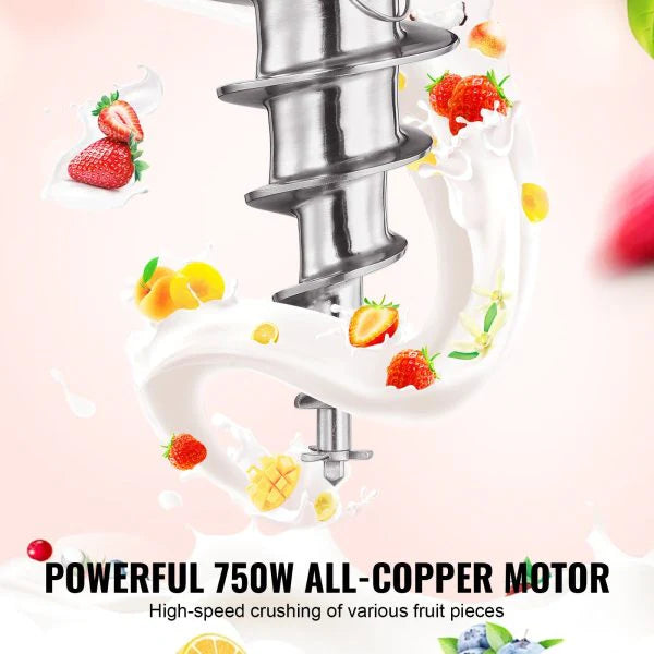 2026 Ice Cream Blender 750W High Speed Mixer 1740 Rpm 304 Stainless Steel New