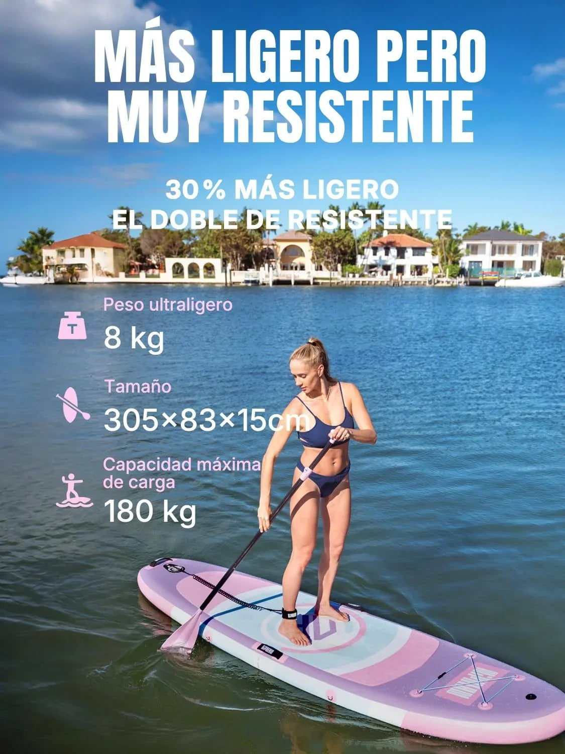 2026 Niphean Tabla Paddle Surf Hinchable, Tabla de Paddle Surf 305 cm con Aletas de Equilibrio para Principiantes y Accesorios Resistentes, Sup Board para Adultos, Stand up Paddle Board Versátil para Yoga