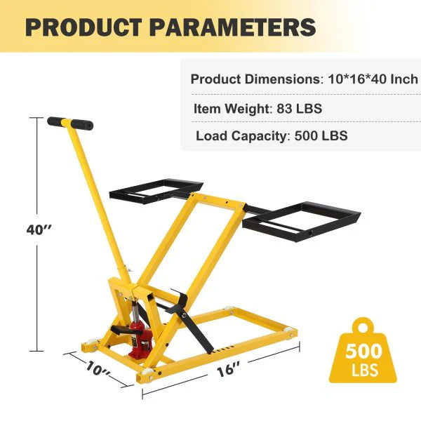 2026 Lawn Mower Lift with Hydraulic Jack, 26 Inches Lawn Mower Lift, Welded Solid Steel Construction, Weight Capacity 500 lbs, for Riding Lawn…