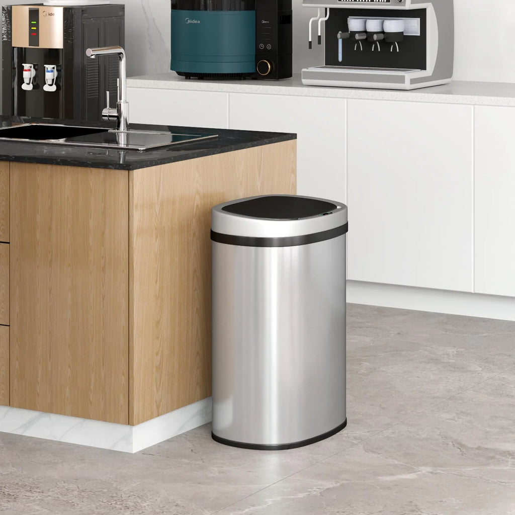 2026 13 Gallon Automatic Kitchen Trash Can with Lid, Touchless Motion Sensor Garbage Bin