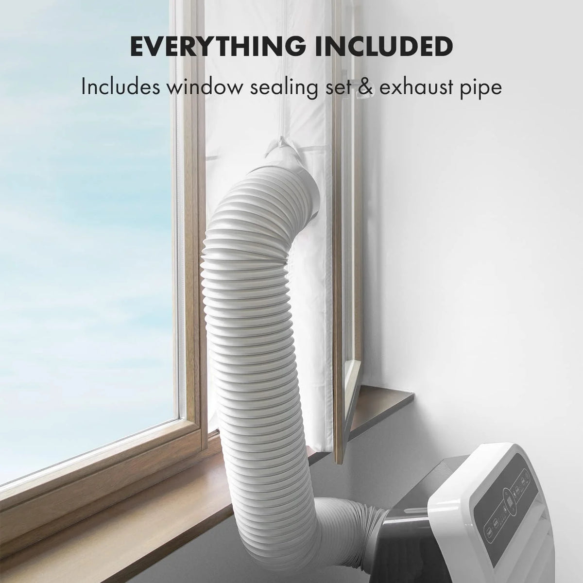 Aire acondicionado móvil Klarstein 2026 con manguera de escape, aire acondicionado 4 en 1 con ventilador, deshumidificador y modo nocturno, aire acondicionado pequeño y portátil para el hogar y la oficina, bajo consumo de energía, 9000 BTU.