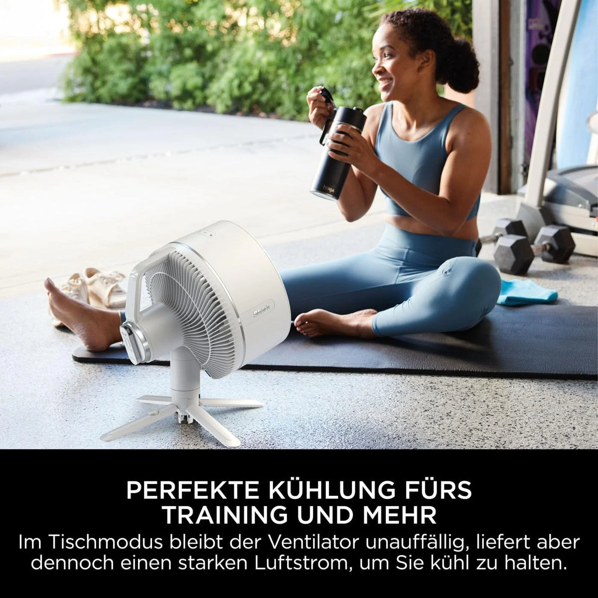 Ventilador Shark FlexBreeze 2026, ventilador híbrido silencioso (con cable e inalámbrico), portátil, para uso en interiores y exteriores, resistente a los rayos UV y al agua, ultra potente, ultra silencioso, blanco FA220EU