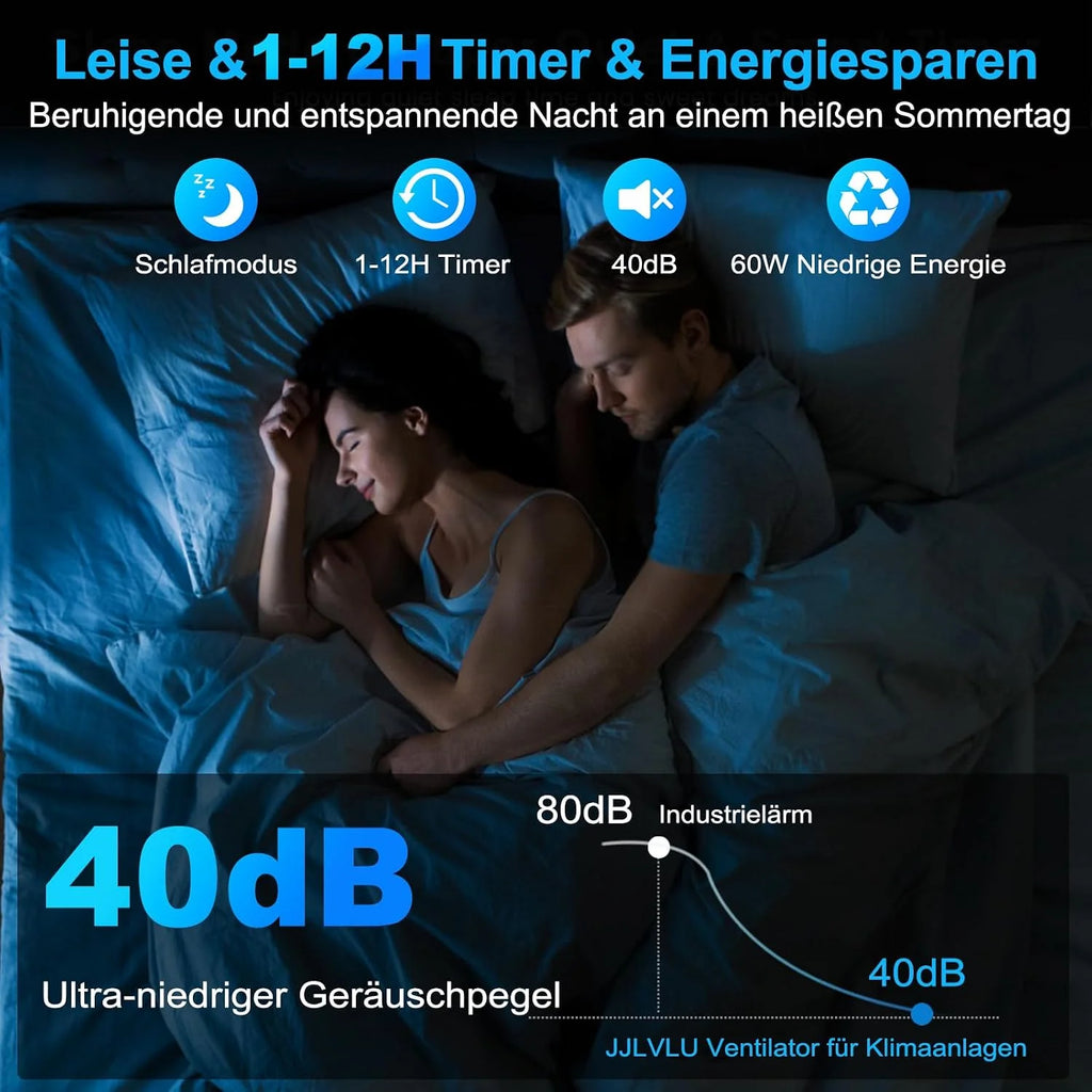 Aire acondicionado portátil 2026 sin manguera de escape, 14L 60W, con temporizador de 12 horas, 3 modos, 40dB, oscilación de 120°, depósito de agua extraíble, mando a distancia, silencioso, ideal para apartamentos y habitaciones.