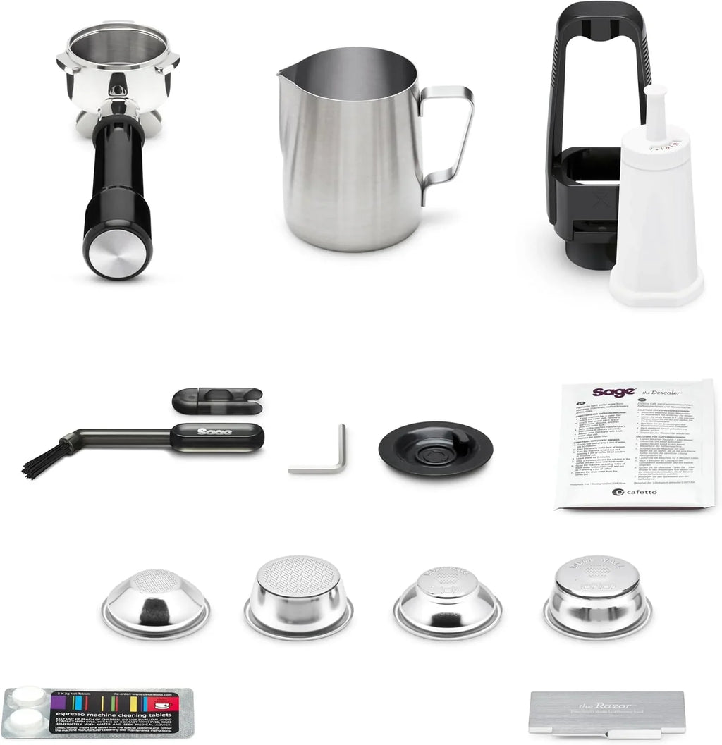 2026 Sage Barista Express Impress – Cafetera Profesional con Espumador de Leche Manual y Molinillo – 9 Bares, Control de Temperatura, 1850 W – Para Cappuccino, Latte y Espresso, Acero Inoxidable