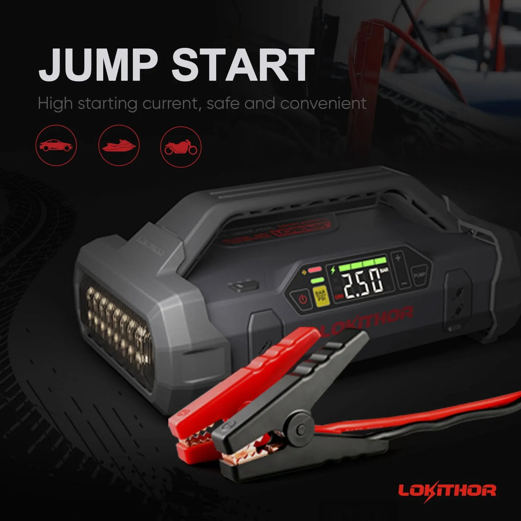 2026 Jump Starter 2000AMP 20000MAH 12V Car Battery Booster Pack for Upto 8L Gas or 6L Diesel, 150 PSI Air Compressor with Damping…