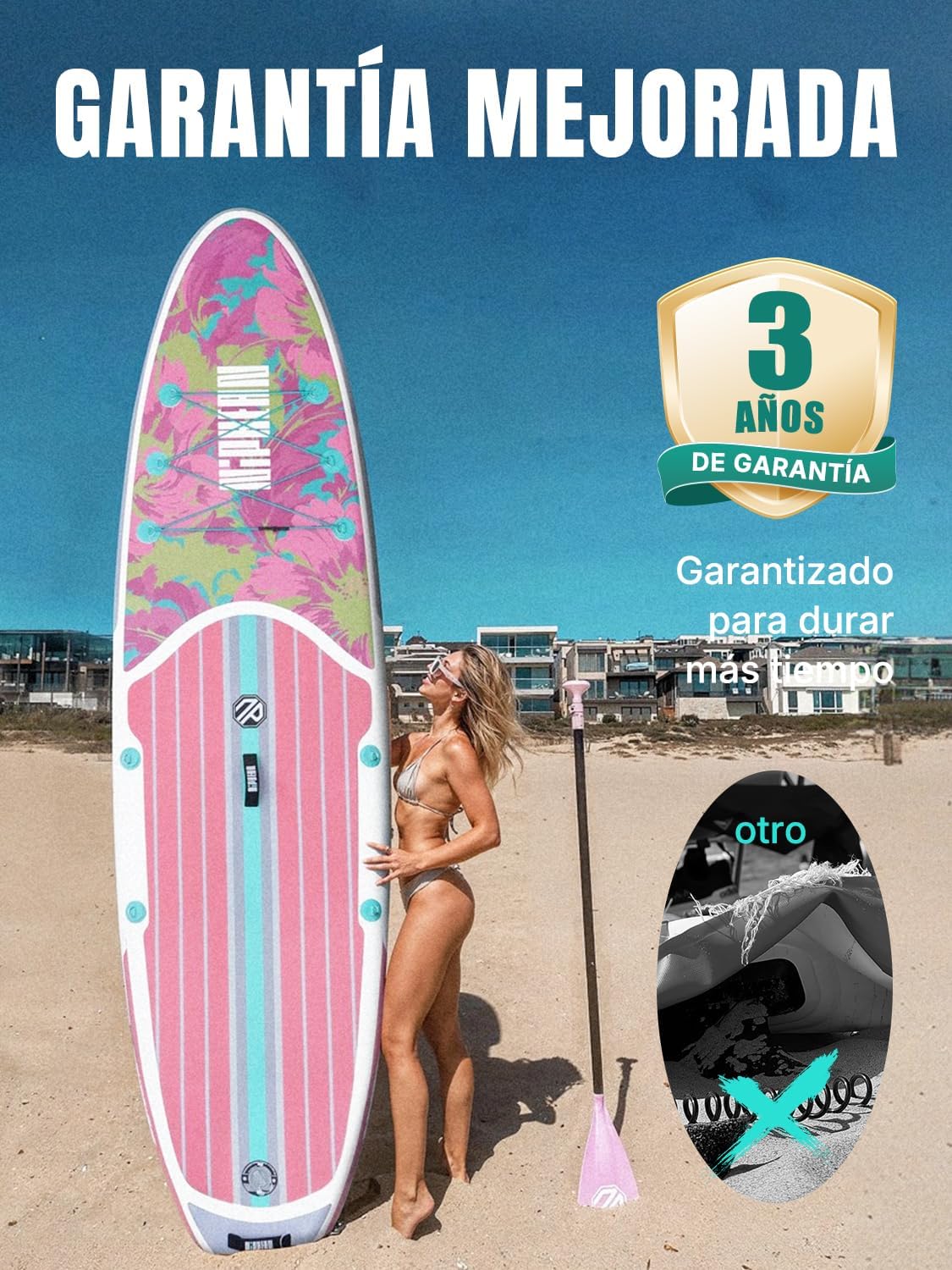 2026 Niphean Tabla Paddle Surf Hinchable para Adultos con Todos los Accesorios, 320cm Paddle Surf Hinchable para Todos los Niveles, Sup Capacidad 200kg para 2 Personas, Stand up Paddle Board con Asiento