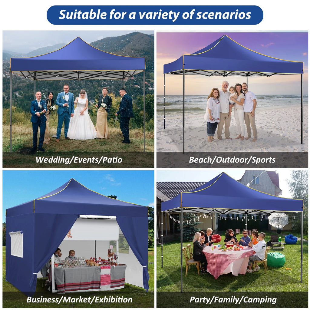 2026 SANOPY 10'x10' Pop up Canopy Tent Anti-UV Waterproof Outdoor Gazebo Instant Party Wedding Backyard Canopy Tent Shade Shelter for Backyard, Patio, Parties,Khaki